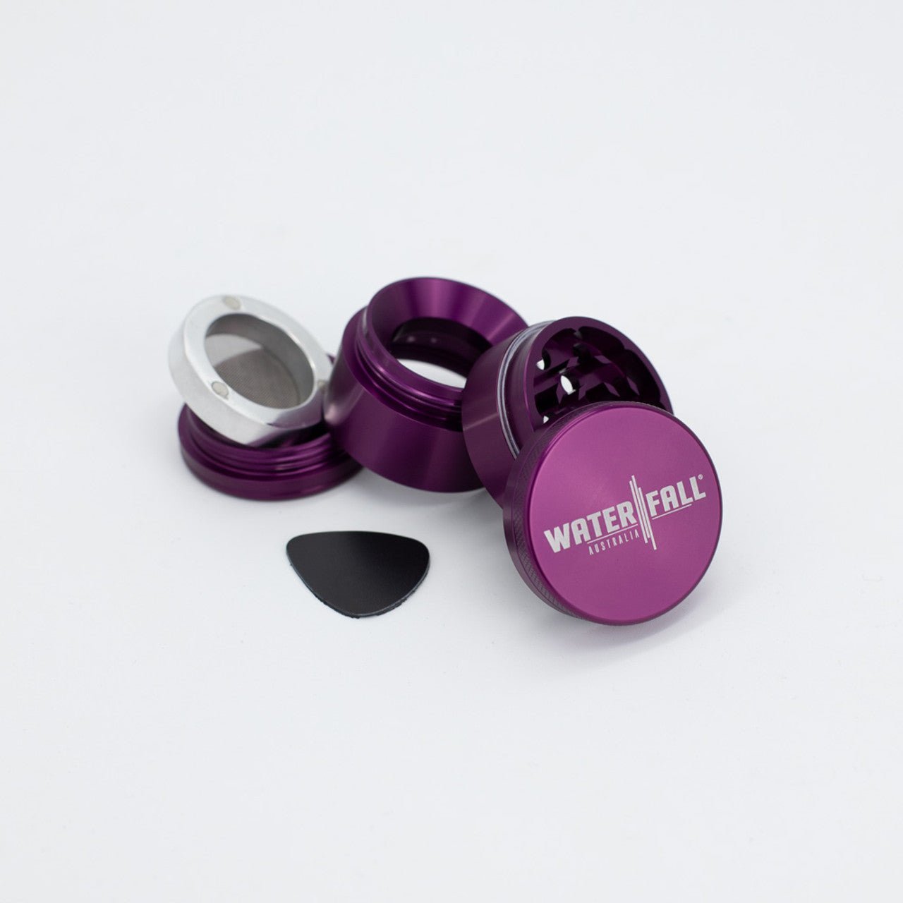 Waterfall 4-Piece Dry Herb Grinder with Removable Screen – Gloss (43mm) - Image 12