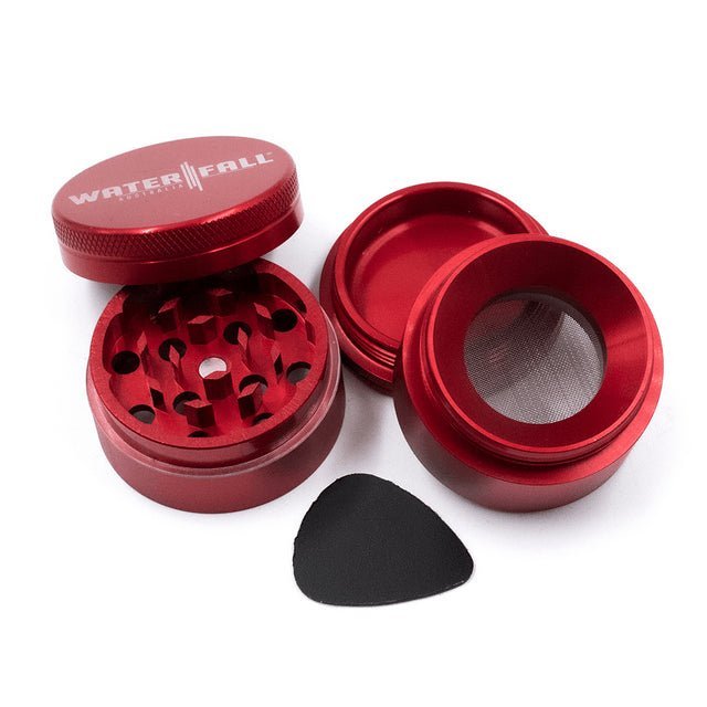 Waterfall 4-Piece Dry Herb Grinder with Removable Screen – Gloss (43mm) - Image 8