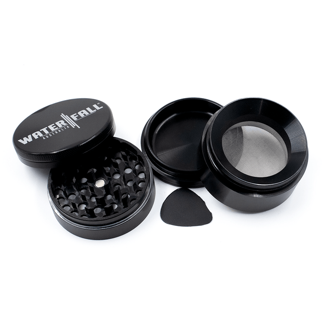 Waterfall 4-Piece Dry Herb Grinder with Removable Screen (63mm) - Image 3