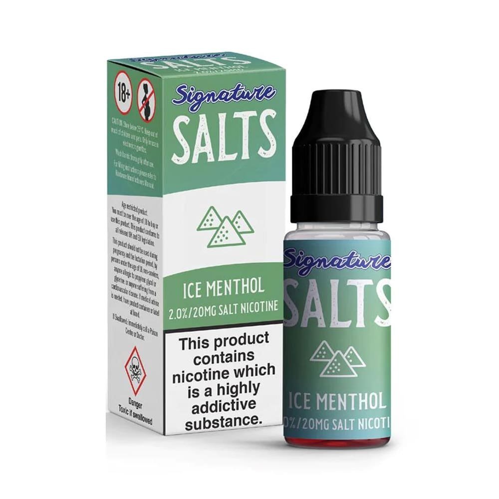 Ice Menthol 10ml Nicotine Salt E-Liquid by Signature Salts