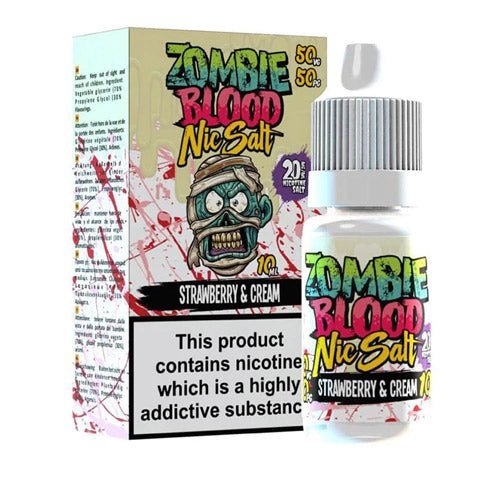Strawberry & Cream 10ml Nicsalt Eliquid by Zombie Blood