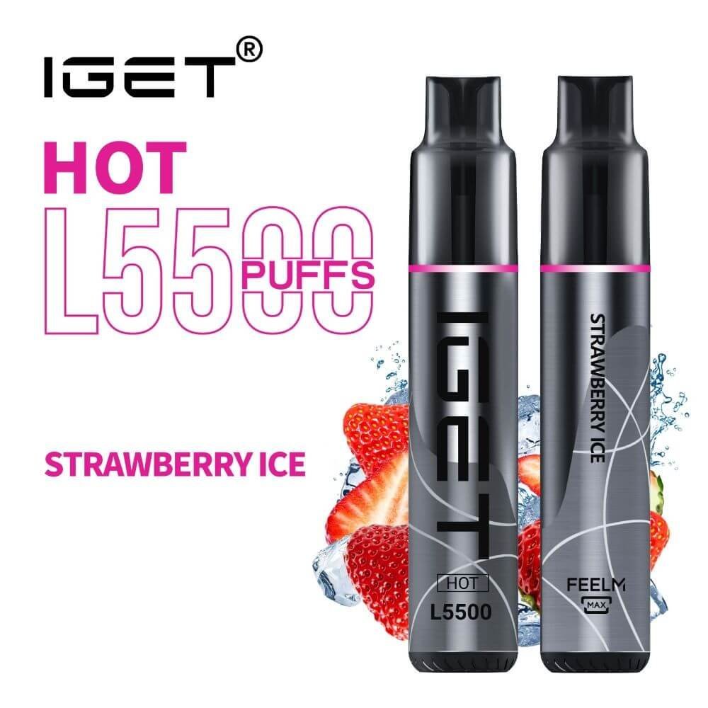 iGET HOT VAPE 5500 PUFF – STRAWBERRY ICE